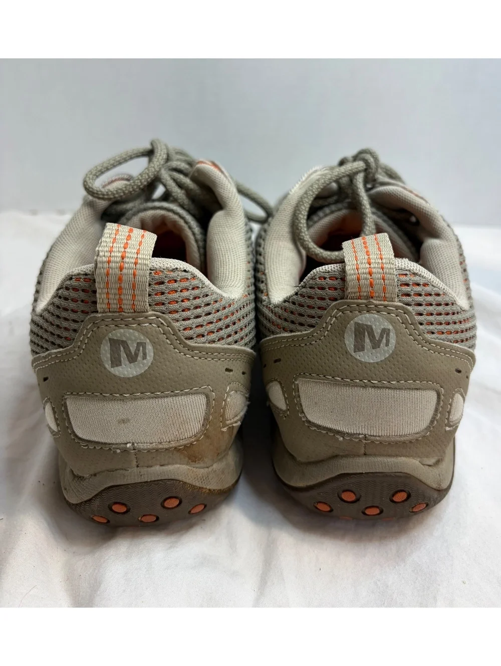 Merrell Women’s Mesh Walking Hiking Shoes Gray Orange Approx Size 8 8.5